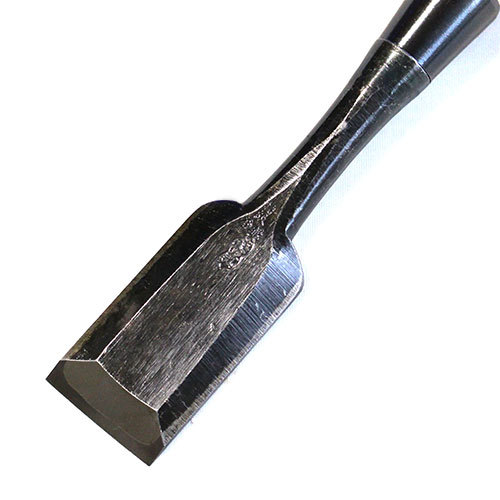 ■播州三木 岩崎のみ 左のぶ弘 追入鑿 黒檀柄 一枚裏 一寸(30mm) 黒裏 イブシ スリ合わせ無し 手打ち黒桂_2