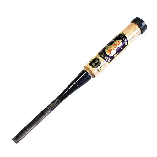 ■播州三木 岩崎のみ 左のぶ弘 追入鑿 芯持樫柄 一枚裏 三分(9mm) 黒裏 イブシ スリ合わせ無し 手打ち黒桂