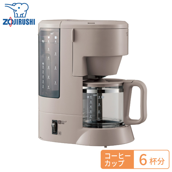象印 コーヒーメーカー 珈琲通 EC-MA60 TZ グレイッシュブラウン コーヒー ドリップ 810ml 1〜6杯分 2段階濃度調節 お手入れ簡単 ギフト