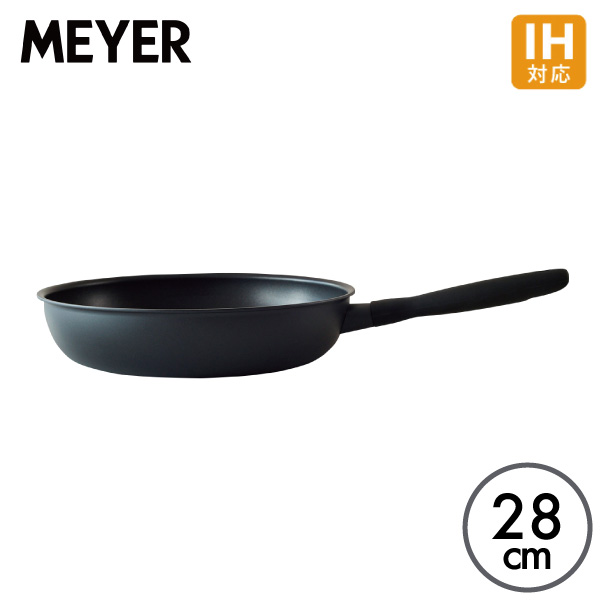 マイヤー ミッドナイト フライパン 28cm MNH-P28 IH対応 IH ih ガス ガス火 ふっ素樹脂加工 アルミニウム ステンレス こびりつきにくい お手入れ簡単 ブラック 黒 高級感 オール熱源対応 キッチン 料理 調理 PFOAフリー MEYERの通販は