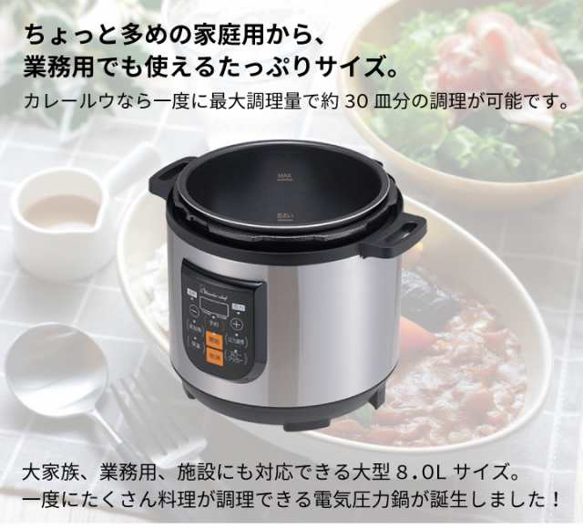 ワンダーシェフ マイコン電気圧力鍋 楽ポンプロ 8L OEDF80 送料無料 自動 時短 家庭用 業務用 同梱不可｜au PAY マーケット