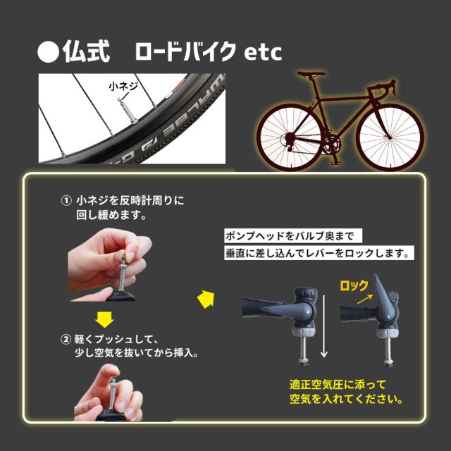 自転車 空気入れ ロードバイク クロスバイク samuriding 高圧 スチール