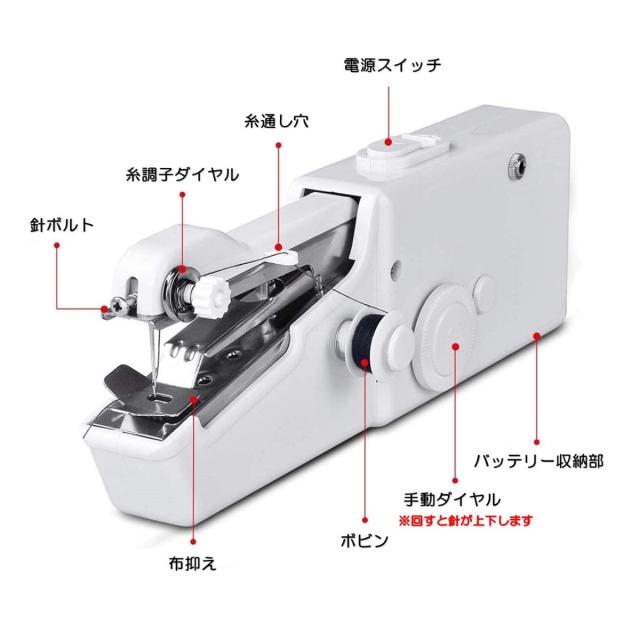 ハンドミシン ミニ電動ミシン ハンディミシン 片手で縫える 手持ちミシン 電動ハンドミシン 操作簡単 便利 マスク制作 不織布の通販はau Pay マーケット O O Shop