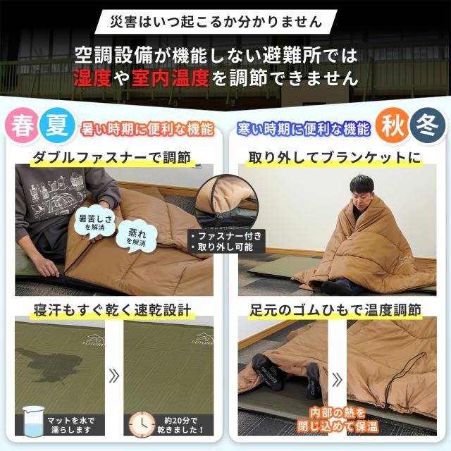 FUTUREFOX 災害用 寝袋 エアマット一体型 エアシュラフ コンパクト 避難所・車中泊対応_5