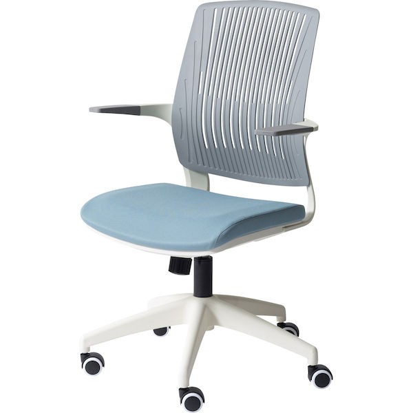 クレコ オフィスチェア ブルー×ホワイト (品番：OFC-50BLW)(L-1)荷姿3辺計170cm以下 東谷の通販は