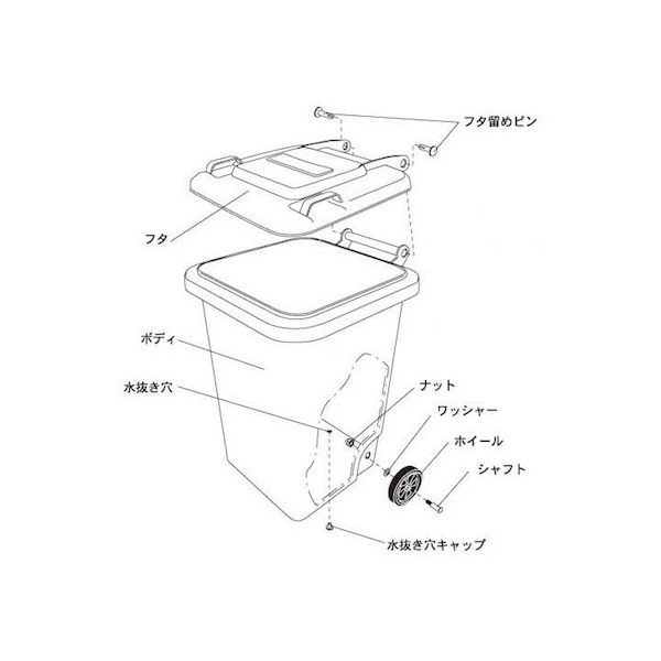 DULTON フタ付きゴミ箱 グリーン 45L プラスチック トラッシュカン 100