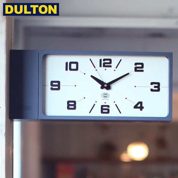 DULTON ダブル フェイス クロック レクタングル グレー DOUBLE FACE CLOCK RECTANGLE GY (品番：H21-0362GY) 両面時計 ダルトン インダス