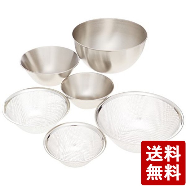 欠品中。納期未定】柳宗理ステンレスボール＆パンチングストレーナー 6