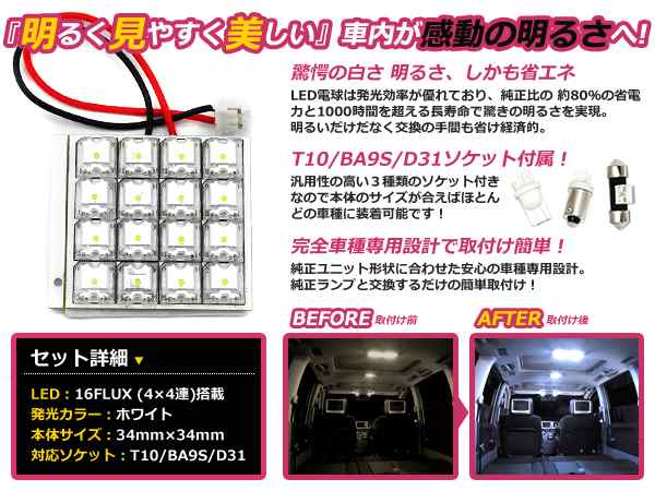 Ledルームランプ 基盤セット ダイハツ ムーヴ ラテ ムーブラテ Moveラテ L560系 フロントランプ セット Flux ホワイト 白 純正交換用 車の通販はau Pay マーケット ユーズショップ