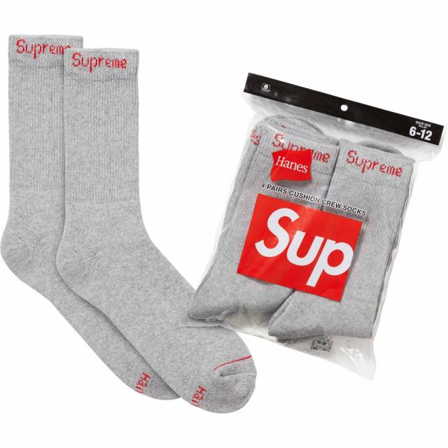 正規品 シュプリーム Supreme Hanes Crew Socks ヘインズ コラボ
