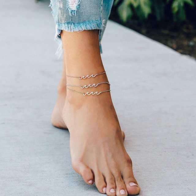 puravida プラヴィダ アンクレット DELICATE WAVE ANKLET ウェーブ シルバー ゴールド ローズゴールド pura vida  メンズ レディース ユニ｜au PAY マーケット