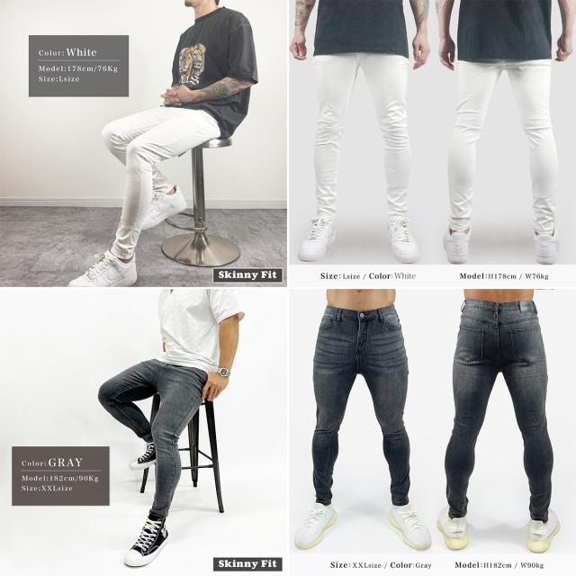 ジーンズ メンズ デニムパンツ スキニー ストレッチパンツ レギュラー
