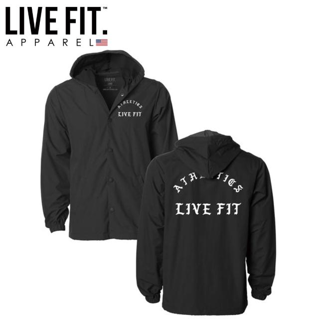 リブフィット LIVE FIT IRON ATHLETICS HOODED COACH JACKET ウィンド