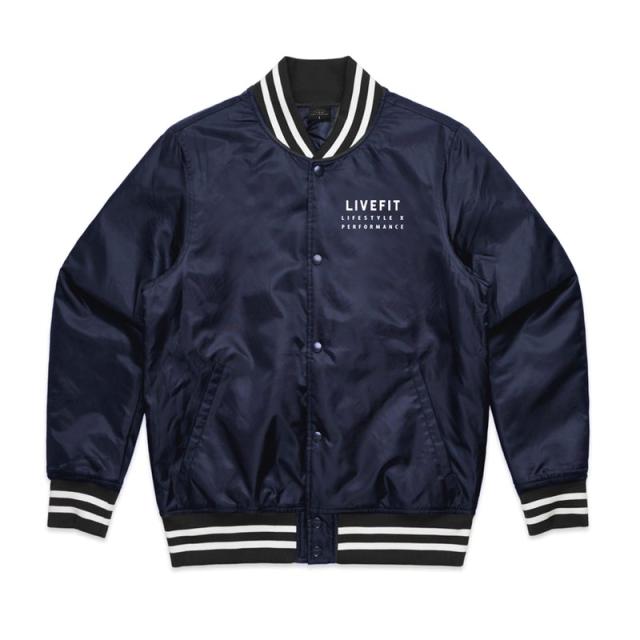 リブフィット LIVE FIT スタジャン VARSITY BOMBER ウィンドブレーカー ブラック ジャケット トップス メンズ 筋トレ ジム ウエア フィットネス スポーツ トレーニング 正規品[衣類]_2