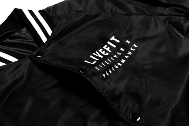 リブフィット LIVE FIT スタジャン VARSITY BOMBER ウィンドブレーカー ブラック ジャケット トップス メンズ 筋トレ ジム ウエア フィットネス スポーツ トレーニング 正規品[衣類]_5