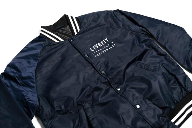 リブフィット LIVE FIT スタジャン VARSITY BOMBER ウィンドブレーカー ブラック ジャケット トップス メンズ 筋トレ ジム ウエア フィットネス スポーツ トレーニング 正規品[衣類]_6