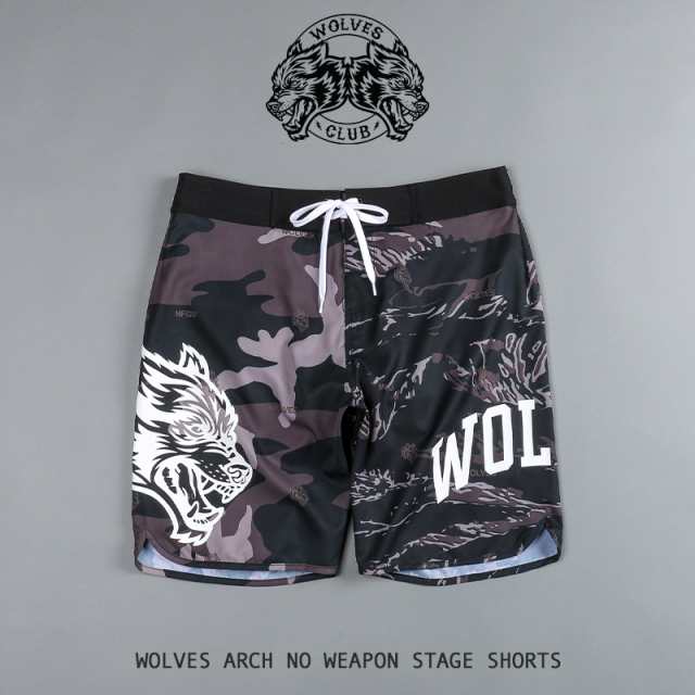 ダルクスポーツ サーフパンツ DarcSport 水着 ステージ ショーツ WOLVES ARCH NO WEAPON STAGE SHORTS ブラック 大会 メンズ ハーフパン|au PAY マーケット 底値 サーフパンツ darcsport その他