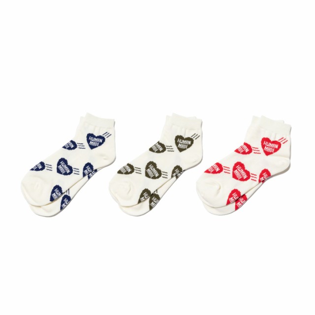 White HUMAN MADE Heart Pattern Socks