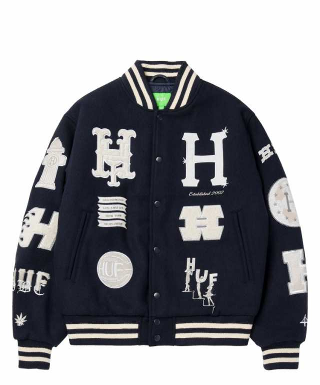 新品希少サイズ HUF X FTP ボンバージャケット スタジャン ハフ www