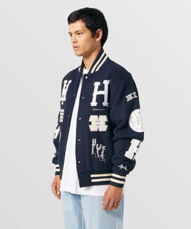 HUF 20 YEAR CLASSIC H VARSITY JACKET スタジ-