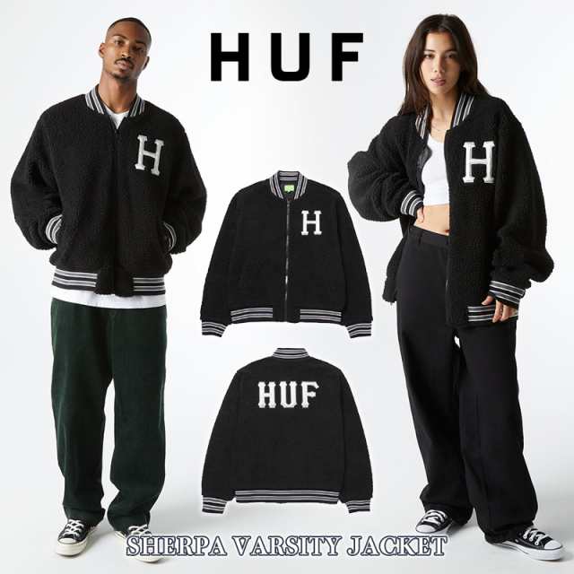 ハフ スタジャン HUF ジャケット SHERPA VARSITY JACKET もこもこ