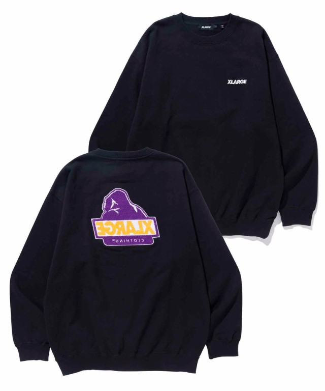 XLARGE トップス　スウェット　ブラック　黒　ロゴ　長袖　ブランド