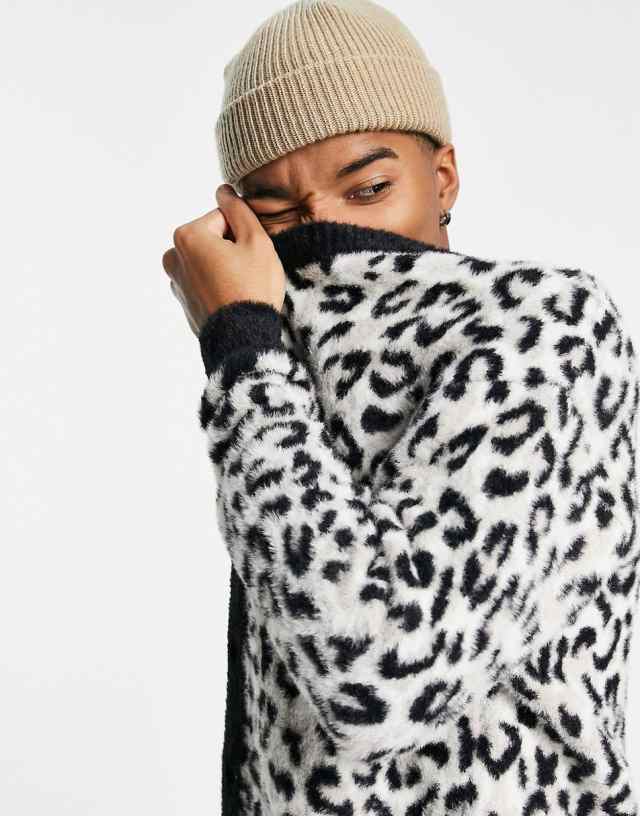 ハフ カーディガン HUF SNOW LEOPARD CARDIGAN ホワイト ヒョウ柄