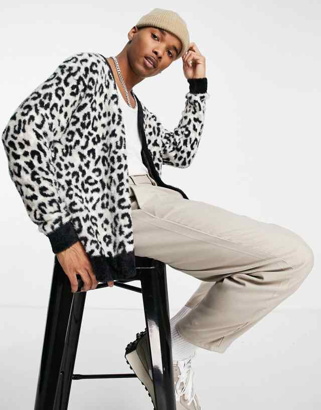 ハフ カーディガン HUF SNOW LEOPARD CARDIGAN ホワイト ヒョウ柄 ...