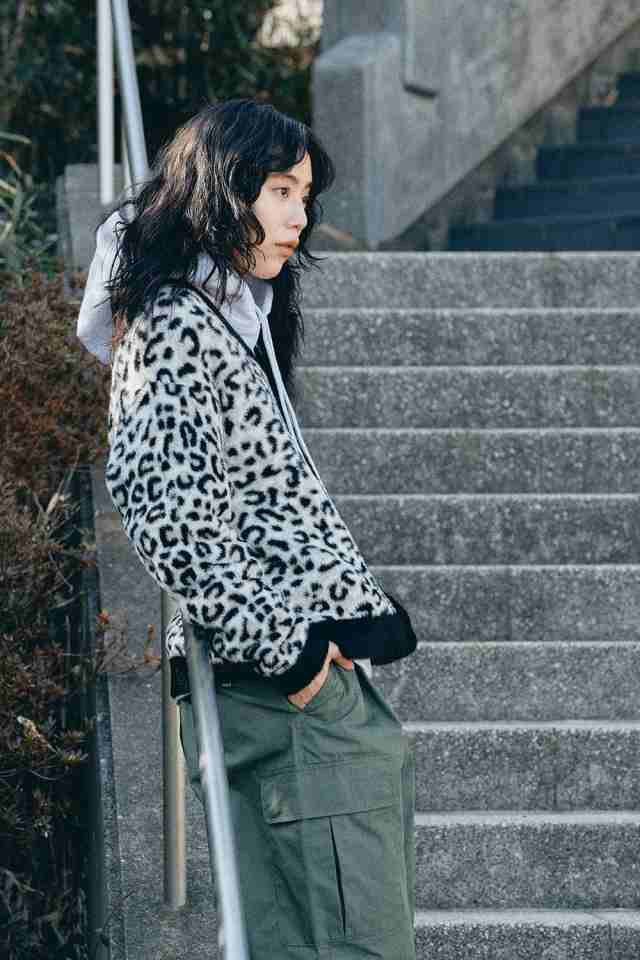 ハフ カーディガン HUF SNOW LEOPARD CARDIGAN ホワイト ヒョウ柄