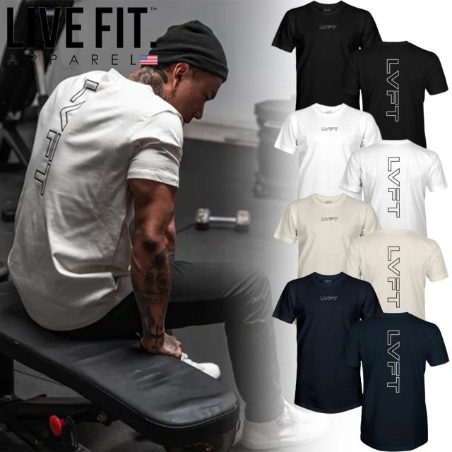 LIVE FIT Tシャツ リブフィット SLATE SCALLOP TEE 半袖 トップス メンズ 筋トレ ジム ウエア フィジーク スポーツ 正規品[衣類] ユ00582の通販は 4,823円