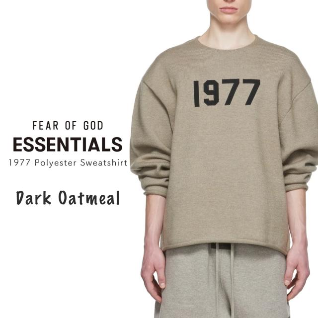 エッセンシャルズ ポリエステル スウェットシャツ FOG ESSENTIALS 1977 長袖 オーバーサイズ ニット グレー メンズ レディース フィアオブゴッド 正規品 Fear Of God Essentials [衣類]