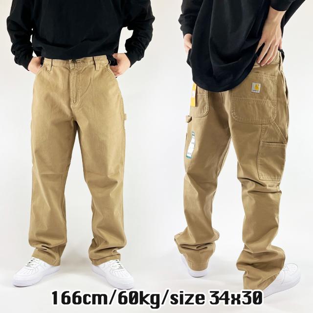 カーハート ペインターパンツ Carhartt B324 ワークパンツ ブラック カーキ ロゴ ワークウェア USサイズ リラックスフィット 作業着 メンズ レディース 正規品 [衣類] ユ00555_5
