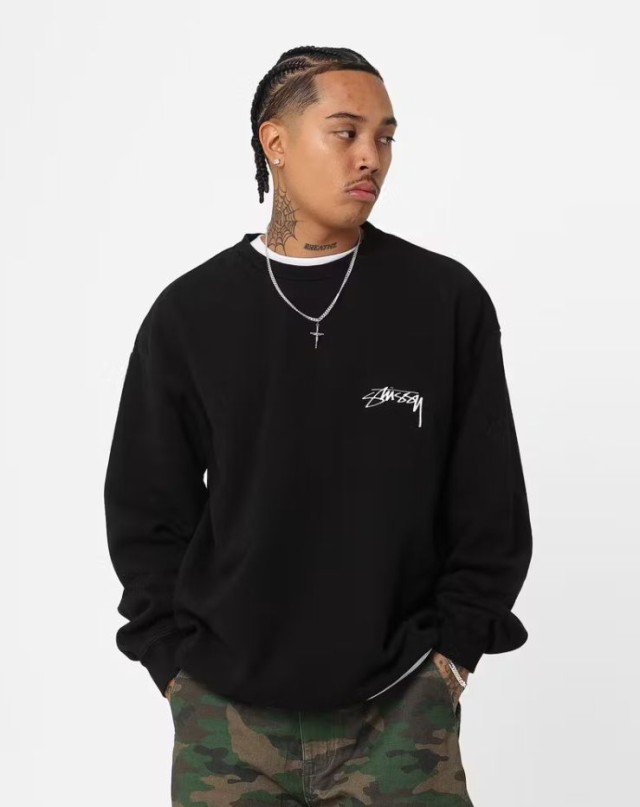 Stussy スウェット ステューシー ブラック トレーナー メンズ 海外限定