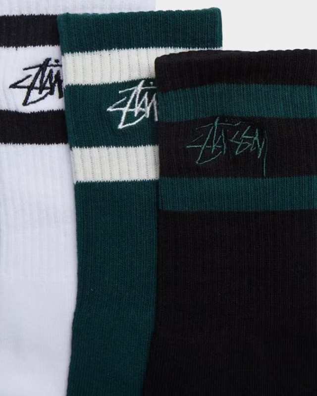 Stussy ソックス 3枚パック ステューシー 靴下 男 くつした ロゴ 人気