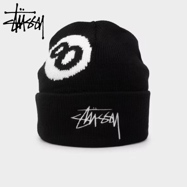 STUSSY ニットハット　帽子　ブラック　男女兼用