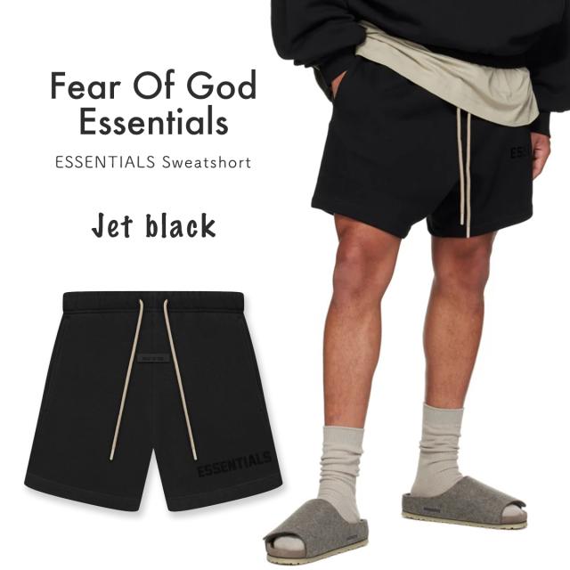 FOG ESSENTIALS ブラック ボンディングロゴショートパンツ エッセンシャルズ ハーフパンツ FOG ESSENTIALS ボンディング