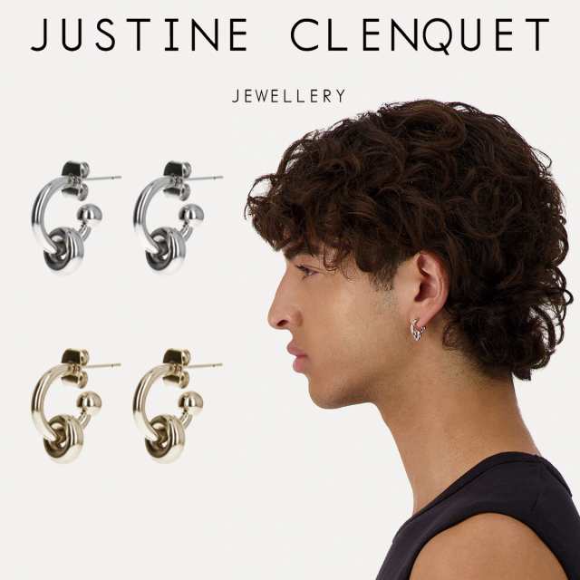 ジュスティーヌクランケ Justine Clenquet イーサン ピアス ethan earrings シルバー レディース メンズ ユニセックス パラジウム[アクセ