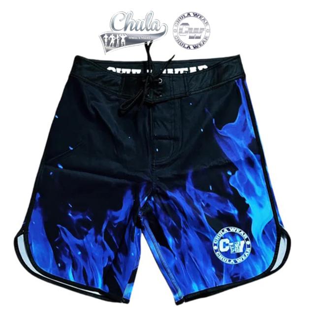 チュラウェア サーフパンツ CHULA WEAR ステージ ショーツ 水着 17 BLUE FLAMES ハーフパンツ 短パン フィジーカー 大会 メンズ 筋トレ ジム ウエア 正規品[衣類] ユ00582