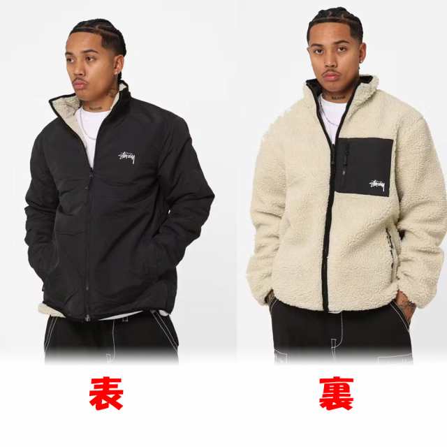 Stussy ボア ジャケット リバーシブル ステューシー アウター Ball Fleece Reversible Jacket ハイネック メンズ  ユニセックス 正規品[衣｜au PAY マーケット