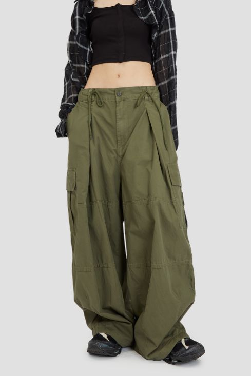 ラウコハウス パンツ Raucohouse Mid section balloon cargo pants カーゴパンツ オーバーサイズ ユニセックス 韓国 K-POP グランジファッション メンズ レディース 正規品 [衣類]の通販は