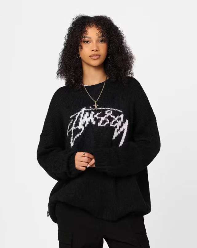 Stussy ロゴニット ステューシー クルーネックトレーナー Women's ...