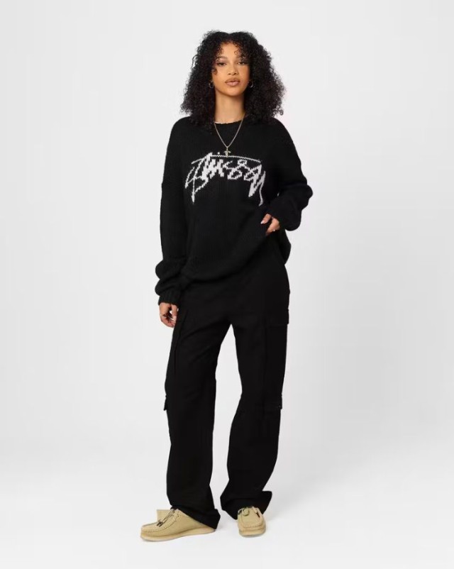 Stussy ロゴニット ステューシー クルーネックトレーナー Women's