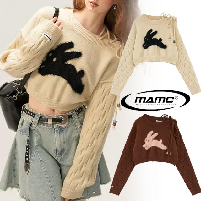 正規品 MAMC ニット ラビット うさぎ スリムフィット ショートジャケット レディース 話題 人気 ストリート 芸能人愛用 大人気  [衣類] ユ00572の通販は
