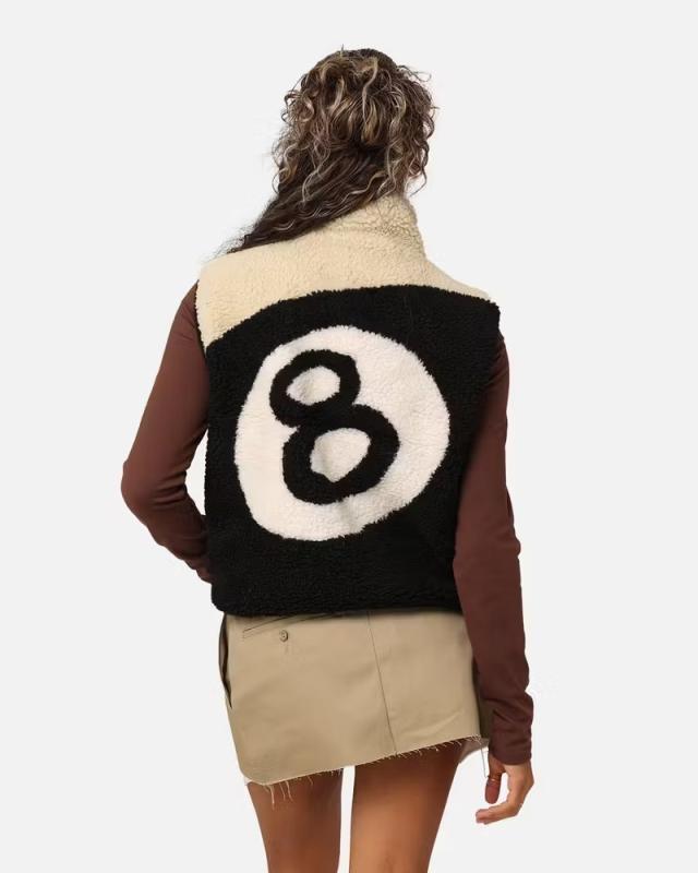 Stussy ステューシー リバーシブル ジャケット 8ボール Women’s 8 Ball Reversible Cropped Vest ボア フリース アウター レディース 正規品 ST1M0271[衣類] ユ00572_3