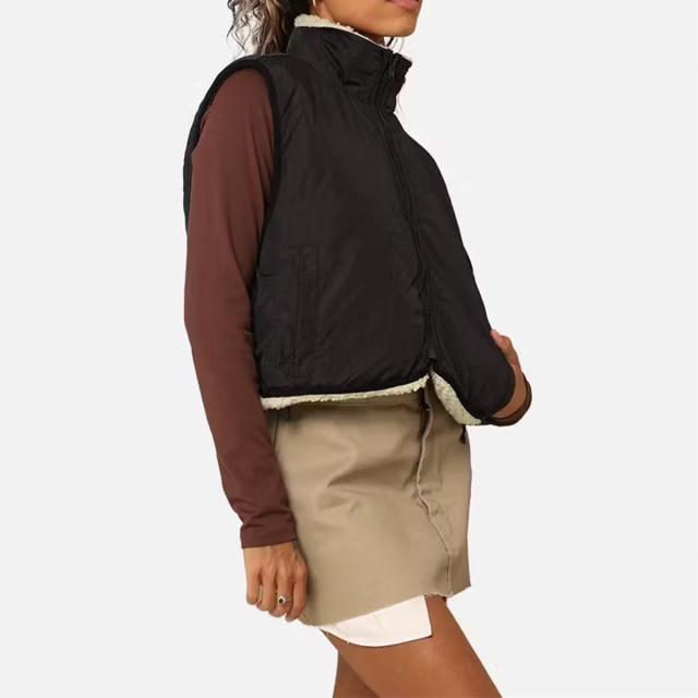 Stussy ステューシー リバーシブル ジャケット 8ボール Women’s 8 Ball Reversible Cropped Vest ボア フリース アウター レディース 正規品 ST1M0271[衣類] ユ00572_6