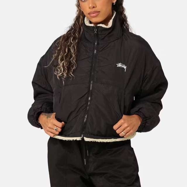 Stussy ステューシー リバーシブル ジャケット 8ボール Women’s 8 Ball Reversible Cropped Work  Jacket ボア フリース アウター レディ｜au PAY マーケット