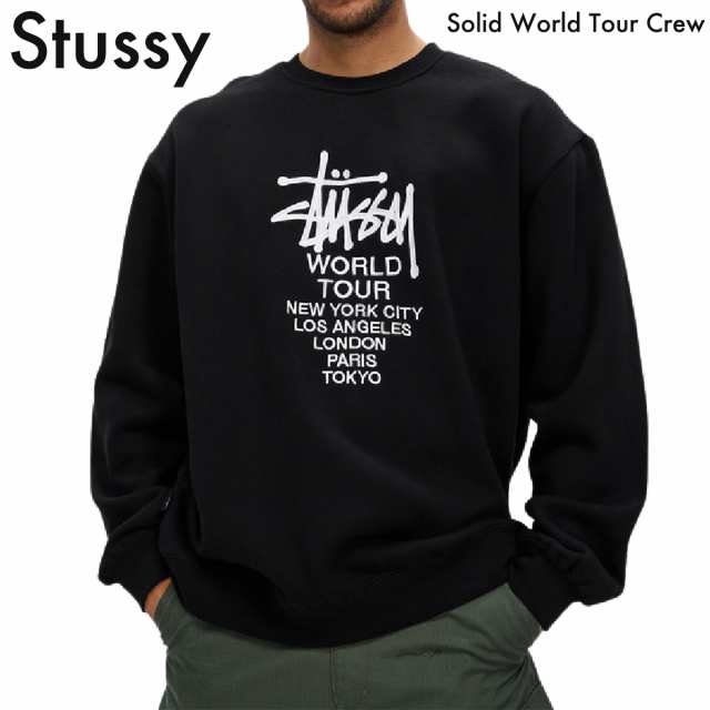 Stussy スウェット ステューシー Solid World Tour Crew 刺繍ロゴ