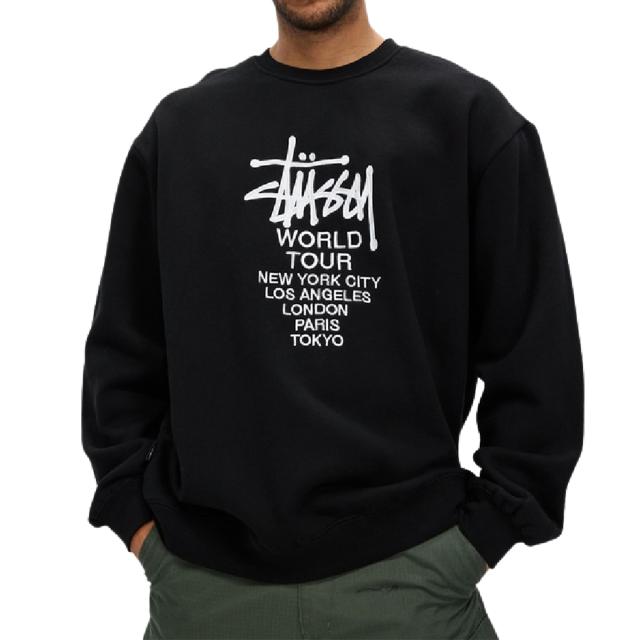 Stussy スウェット ステューシー Solid World Tour Crew 刺繍ロゴ 