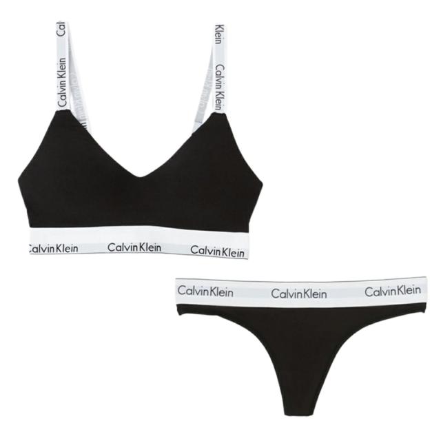 カルバンクライン レディース 下着 ブラ&Tバック ショーツ Calvin Klein 上下セット ライトリーブラレット コットン セットアップ パッド入り アンダーウエア インナー 女性 パンツ QF7059 F3786 ユ00582_3