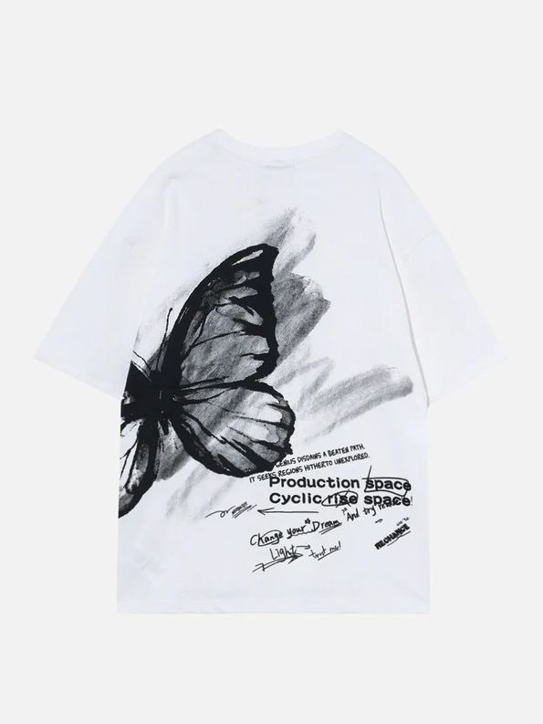 関税-送料込★Aelfric Eden★バタフライ グラフィック Ｔシャツ Aelfric Eden Tシャツ 半袖 エルフリック エデン バタフライ